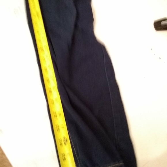 JORDACHE jeans Blue Bootcut Distressed Lycra Embroidery Pockets Size 14 27ins. - Picture 8 of 11